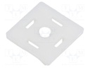 Holder; screw; polyamide; UL94V-2; white; L: 20mm; Width: 20mm