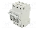Poles: 3; for DIN rail mounting; 16A; 400VAC; fuse: D01