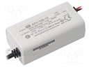 Power supply: switched-mode; LED; 12W; 12VDC; 1A; 180÷264VAC; IP42