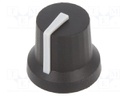 Knob; with pointer; rubber,plastic; Shaft d: 6mm; Ø16.8x14.5mm