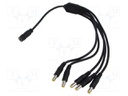 Cable; DC 5,5/2,1 socket,DC 5,5/2,1 plug x5; straight; 0.5mm2
