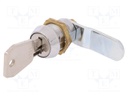 Lock; different cylinder; zinc and aluminium alloy; 22mm