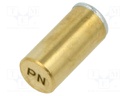 Magnet: permanent; NdFeB; 44N; Ø: 10mm; H: 20mm; brass; bipolar