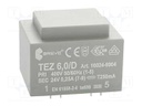 Transformer: encapsulated; 6VA; 400VAC; 24V; 250mA; Mounting: PCB