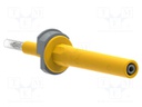 Test probe; 20A; yellow; banana 4mm socket