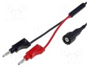 Test lead; 1m; red and black; 3A; 60VDC; Imp: 50Ω