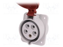 Connector: AC supply 3-phase; socket; female; 32A; 400VAC; IP44