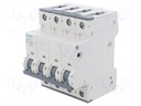 Circuit Breaker, MCB, 5SY6, 3P+N, 6 kA, 400 V, 6 A