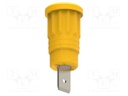Connector: 4mm banana; socket; 36A; yellow-green; nickel plated