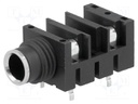 Socket; Jack 6,35mm; female; mono; angled 90°; for panel mounting