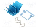 Heatsink: extruded; grilled; BGA; blue; L: 15mm; W: 15mm; H: 12.5mm