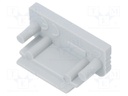 Cap for LED profiles; grey; ABS; Application: SURFACE10