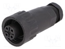 Plug; female; WA22; PIN: 4; 3+PE; IP67; 7÷8.5mm; 16A; screw terminal