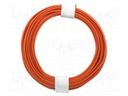 Wire; stranded; Cu; 1x0,14mm2; PVC; orange; 60V; -10÷85°C; 10m