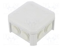 Enclosure: junction box; X: 90mm; Y: 90mm; Z: 52mm; polypropylene