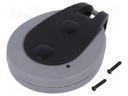 Enclosure: for remote controller; X: 44mm; Y: 56mm; Z: 14mm; grey