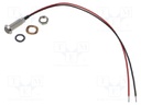 Indicator: LED; flat; 1.85VDC; Cutout: Ø5mm; IP67; 150mm leads