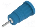 Connector: 4mm banana; socket; 36A; blue; nickel plated; insulated