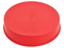 Plugs; Body: red; Out.diam: 119.9mm; H: 28.9mm; Mat: LDPE