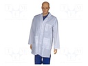 Coat; ESD,unisex; M; cotton,polyester,conductive fibers; white