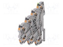 Splice terminal: rail; 0.14÷4mm2; ways: 4; terminals: 7; grey; TS35