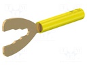 Connector: fork terminals; plug; 32A; yellow; Overall len: 55.8mm