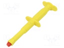 Clip-on probe; crocodile; 16A; 1kVDC; yellow; Grip capac: max.20mm
