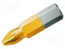 Screwdriver bit; Pozidriv®; PZ2; Overall len: 25mm