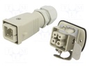 Connector: HDC; male + female; plug + socket; HA; PIN: 4; 3+PE; M20
