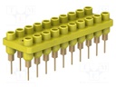 Socket strip; 2mm banana; yellow; 60VDC; 10A; 30VAC; Sockets: 20
