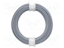 Wire; stranded; Cu; 1x0,14mm2; PVC; grey; 60V; -10÷85°C; 10m