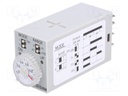 Timer; 0,05s÷10min; DPDT; 250VAC/7A; 24VDC; socket; -10÷50°C; PIN: 8