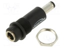Adapter; DC 5,5/2,1 socket,DC 5,5/2,5 plug; black; straight