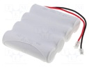 Re-battery: Ni-Cd; AA; 4.8V; 940mAh; Leads: JST connector