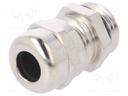 Cable gland; with earthing; PG9; IP68; Mat: brass