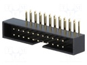 Socket; IDC; male; PIN: 22; angled 90°; THT; gold-plated; 2mm