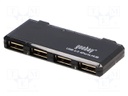 Hub USB; USB 1.1,USB 2.0; black; Number of ports: 4; 480Mbps; 0.4m
