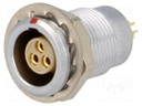 Connector: circular; Series: 0B; socket; female; soldering; PIN: 3