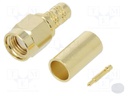 Plug; SMA; male; straight; 50Ω; crimped; for cable; teflon