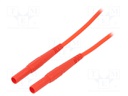 Test lead; PVC; 2m; red; 32A; Plating: nickel plated