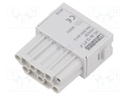 Connector: HDC; female; 250V; 10A; PIN: 12; push-in; -40÷125°C