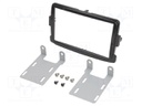 Radio mounting frame; Dacia,Opel,Renault; 2 DIN; black gloss