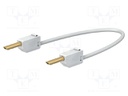 Test lead; 60VDC; 30VAC; 10A; non-insulated; Len: 0.3m; white