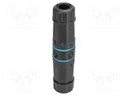 RJ 45 coupler; black; IEEE 802.3af/at; Cat: 6a; IP68