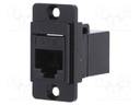 Coupler; DUALSLIM; Cat: 5e; Layout: 8p8c; RJ45 socket,both sides