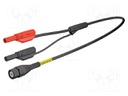 Test lead; 1.6m; black; Structure: 2x 4mm banana plug-BNC plug