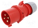 Connector: AC supply 3-phase; plug; male; 32A; 400VAC; IEC 60309