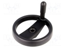 Knob; with handle; H: 51mm; Ømount.hole: 14mm; black; 0÷80°C