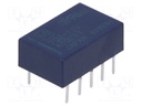 Relay: electromagnetic; DPDT; Ucoil: 12VDC; 0.5A/125VAC; 1A/30VDC