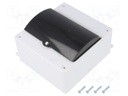 Enclosure: for modular components; IP20; white; No.of mod: 6; 400V
